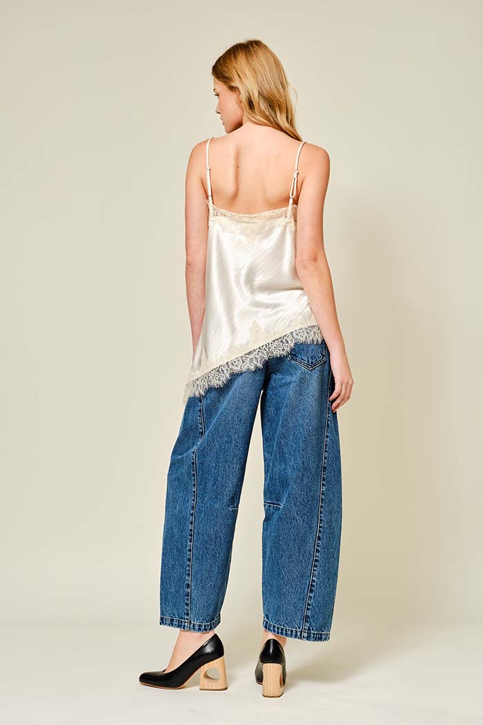 Satin Lace Asymmetrical Cami