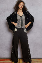 Midnight Bloom Crochet Cardigan