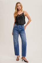 Lace Trim Satin Camisole