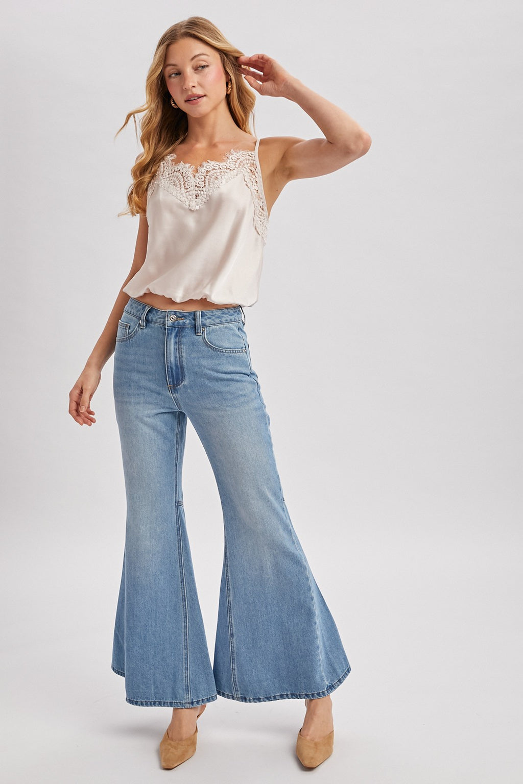 Lace Trim Satin Camisole