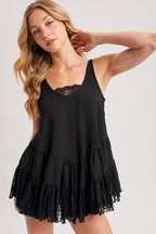 Ruffle Lace Trim Slip Top