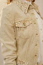 Jeweled Fringe Denim Jacket