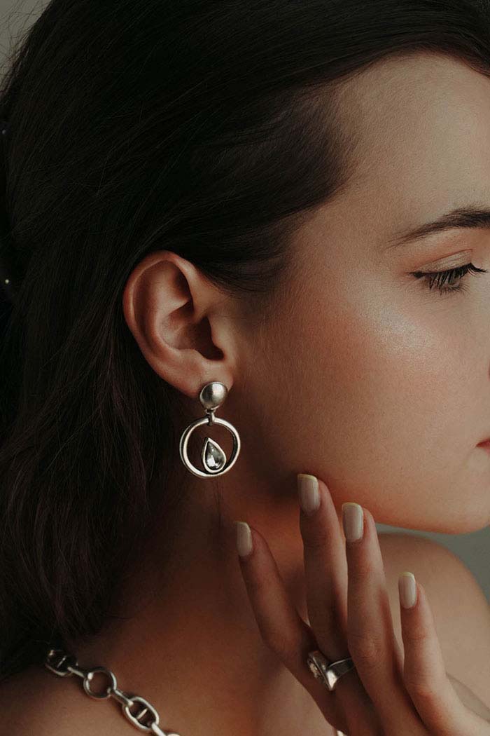 Teardrop Circle Earrings