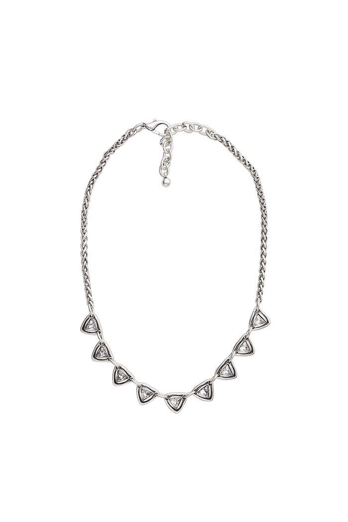 Crystal Pyramid Chain Necklace