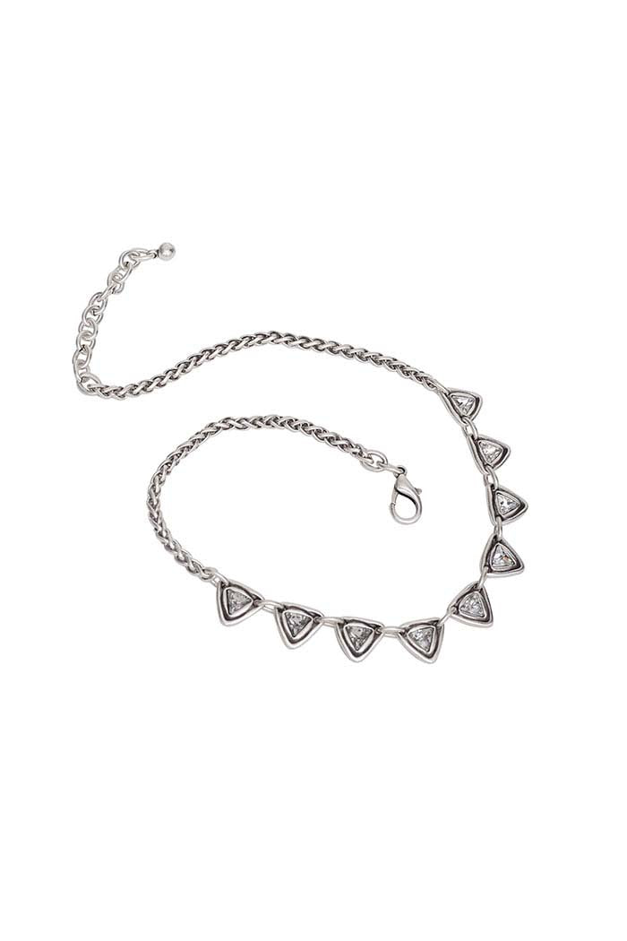 Crystal Pyramid Chain Necklace