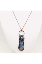 Blue Raw Stone Sun Necklace