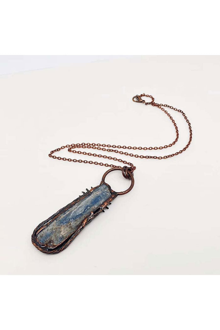 Blue Raw Stone Sun Necklace