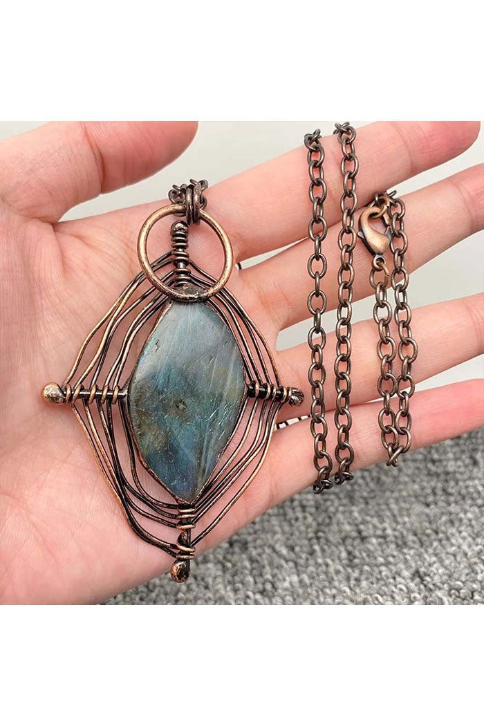 Spider Web Stone Necklace