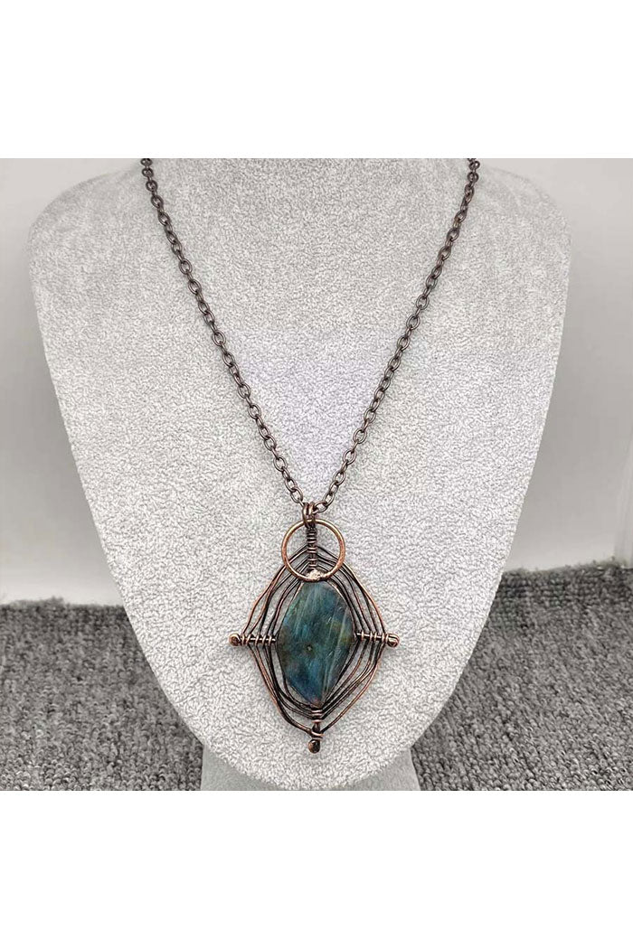 Spider Web Stone Necklace
