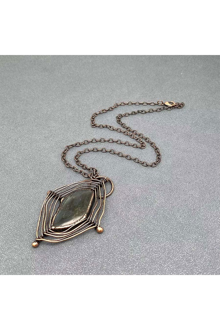 Spider Web Stone Necklace
