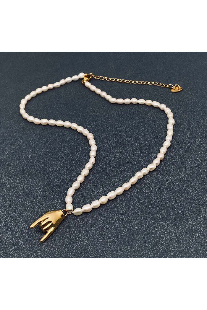 Rock & Roll Pearl Charm Necklace
