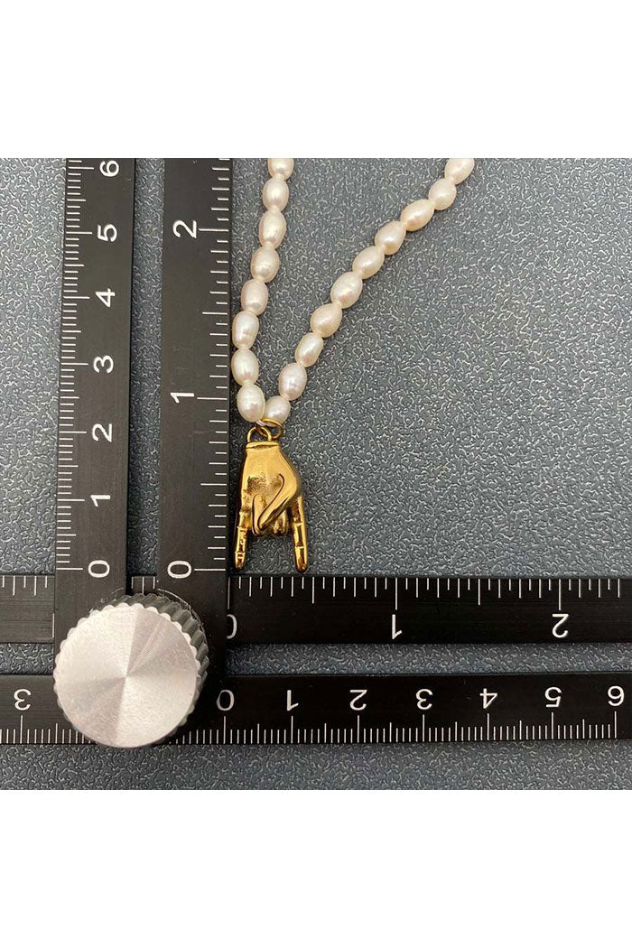 Rock & Roll Pearl Charm Necklace
