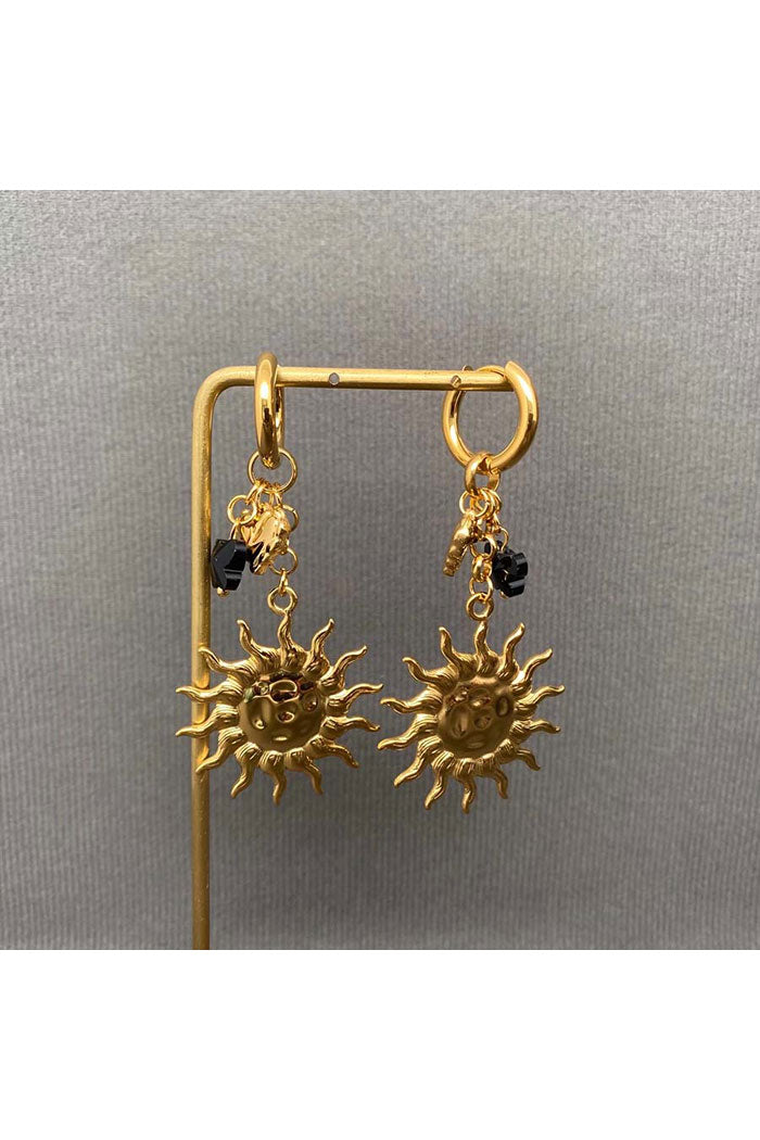 Sun Charm Huggie Earrings