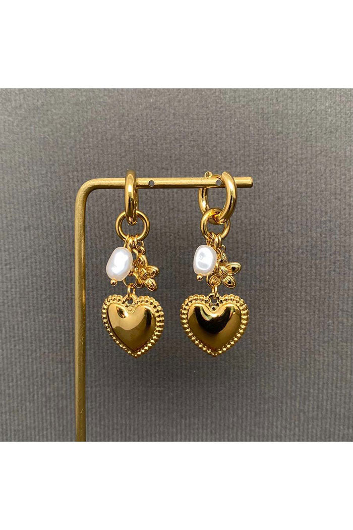 Pearl & Heart Earrings