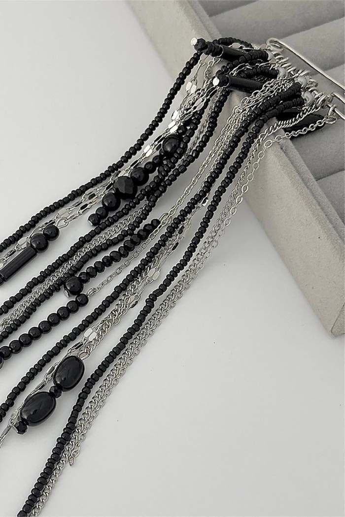 Beaded Chain Statement Brooch