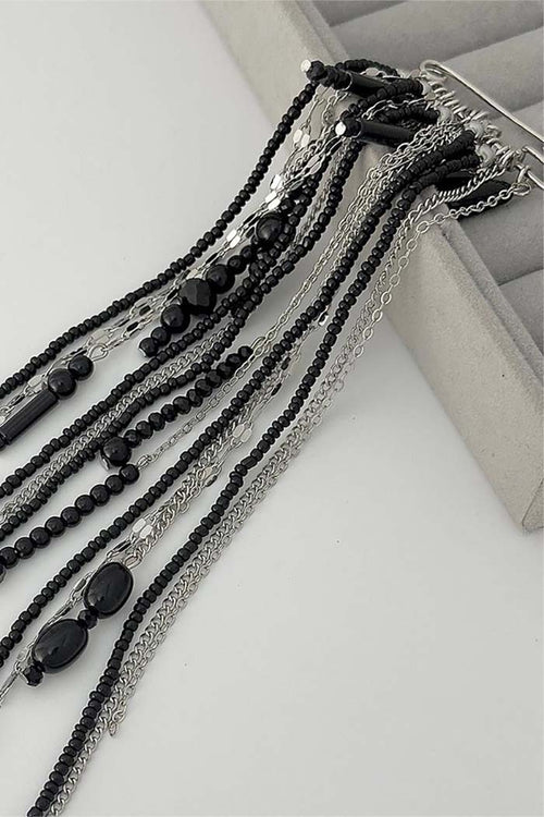 Beaded Chain Statement Brooch