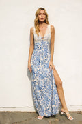 Empire Lace Contrast Maxi Dress