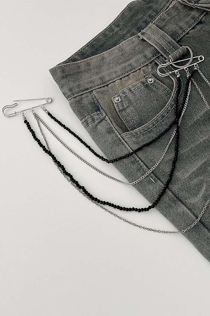 Double Pin Chain Brooch