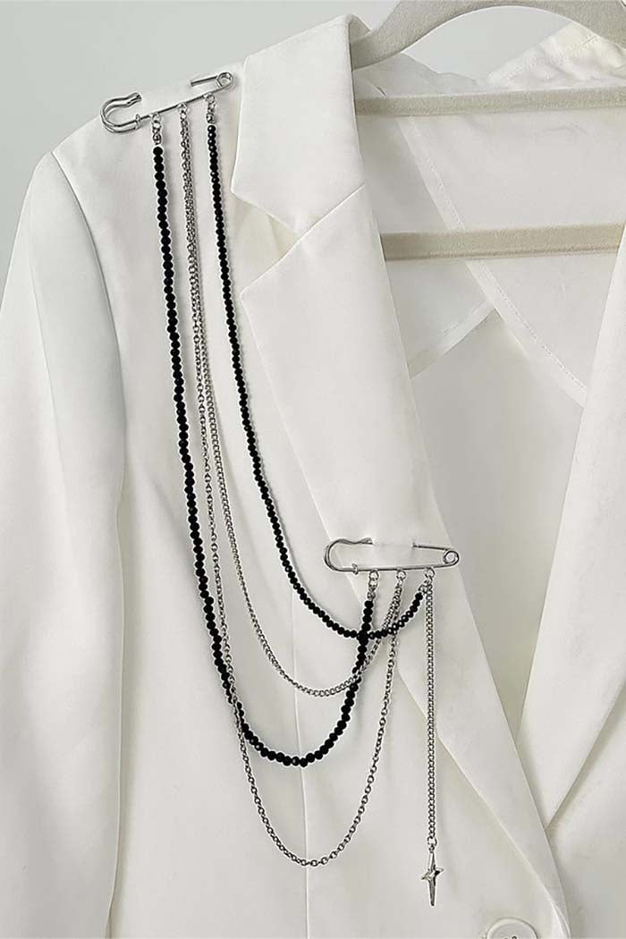 Double Pin Chain Brooch
