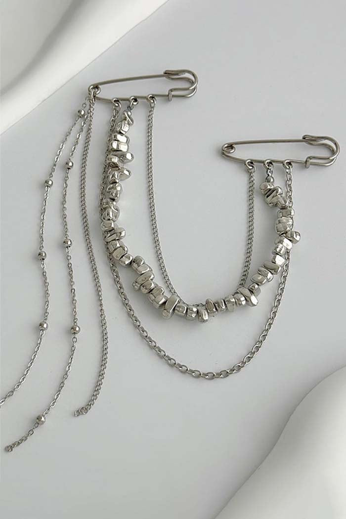 Double Pin Chain Brooch