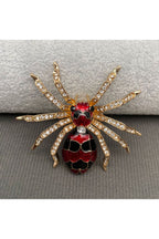 Rhinestone Spider Brooch