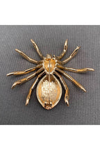 Rhinestone Spider Brooch