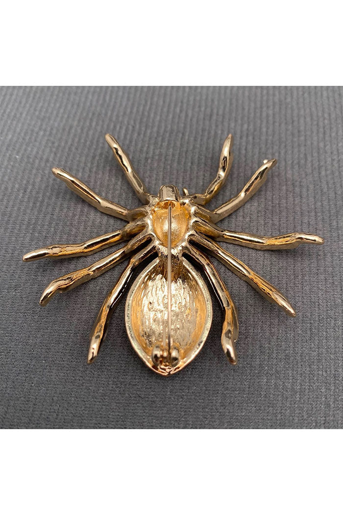 Rhinestone Spider Brooch