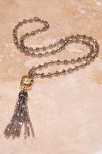 Athena Smoke Tassel Necklace