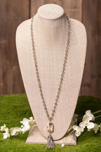 Athena Smoke Tassel Necklace