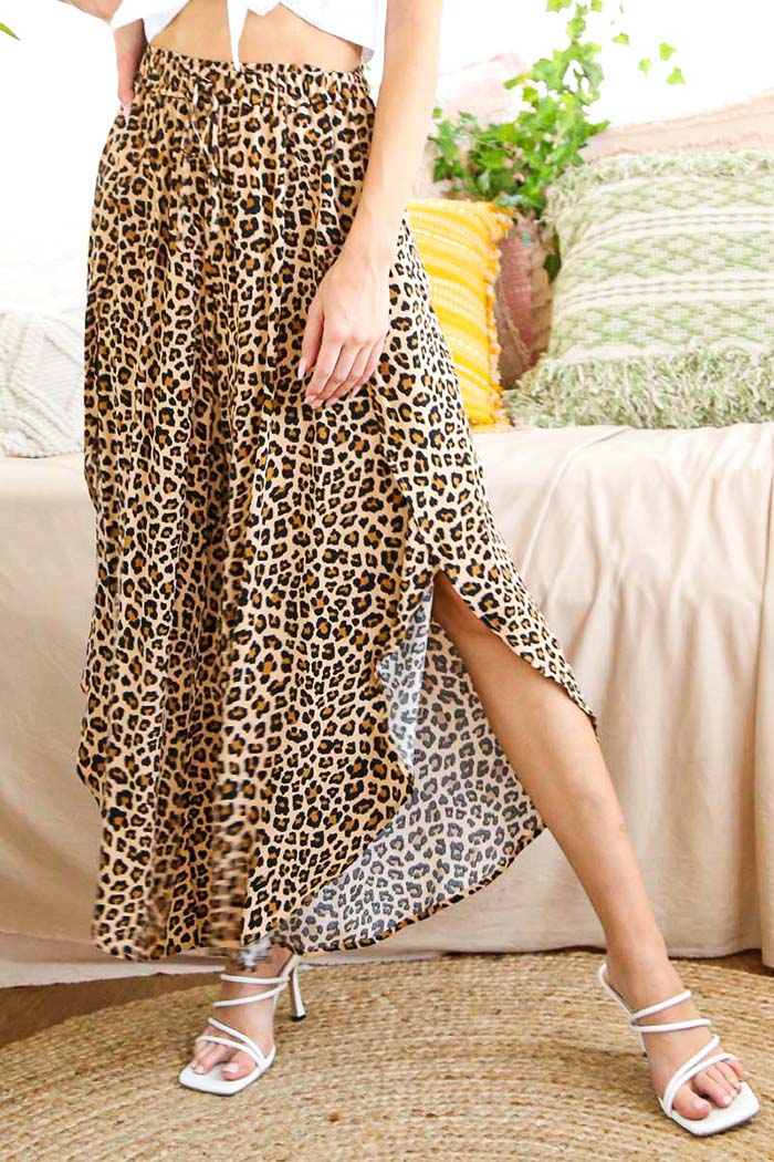 Leopard Print Maxi Skirt