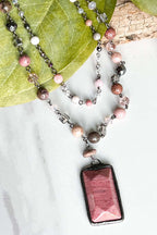 Dylan Pink Stone Pendant Necklace