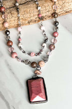Dylan Pink Stone Pendant Necklace