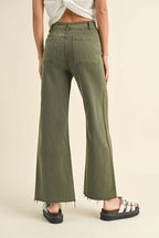 Straight Wide Leg Denim Pants