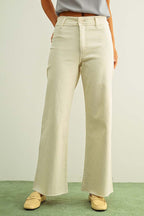 Straight Wide Leg Denim Pants