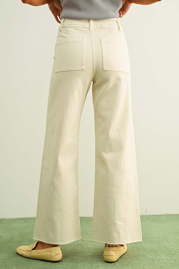 Straight Wide Leg Denim Pants