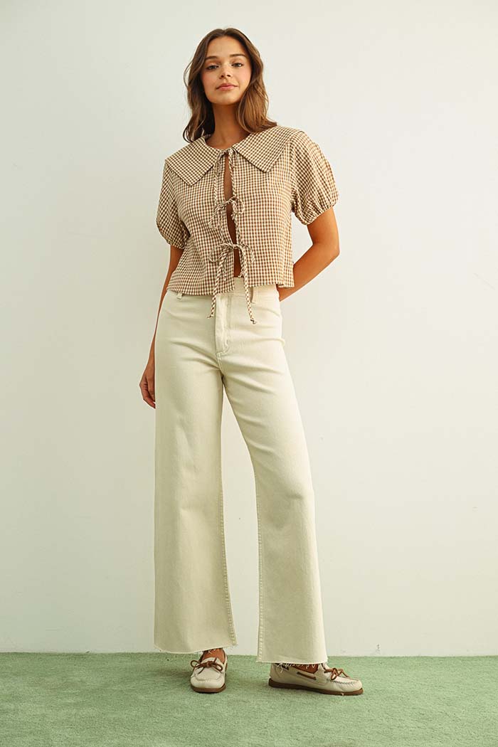 Straight Wide Leg Denim Pants