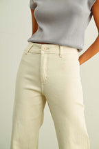 Straight Wide Leg Denim Pants