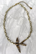 Bronze Swallow Pendant Statement Necklace