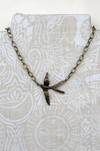 Bronze Swallow Pendant Statement Necklace