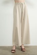 Wide Leg Pants with Self Belt