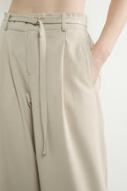 Wide Leg Pants with Self Belt
