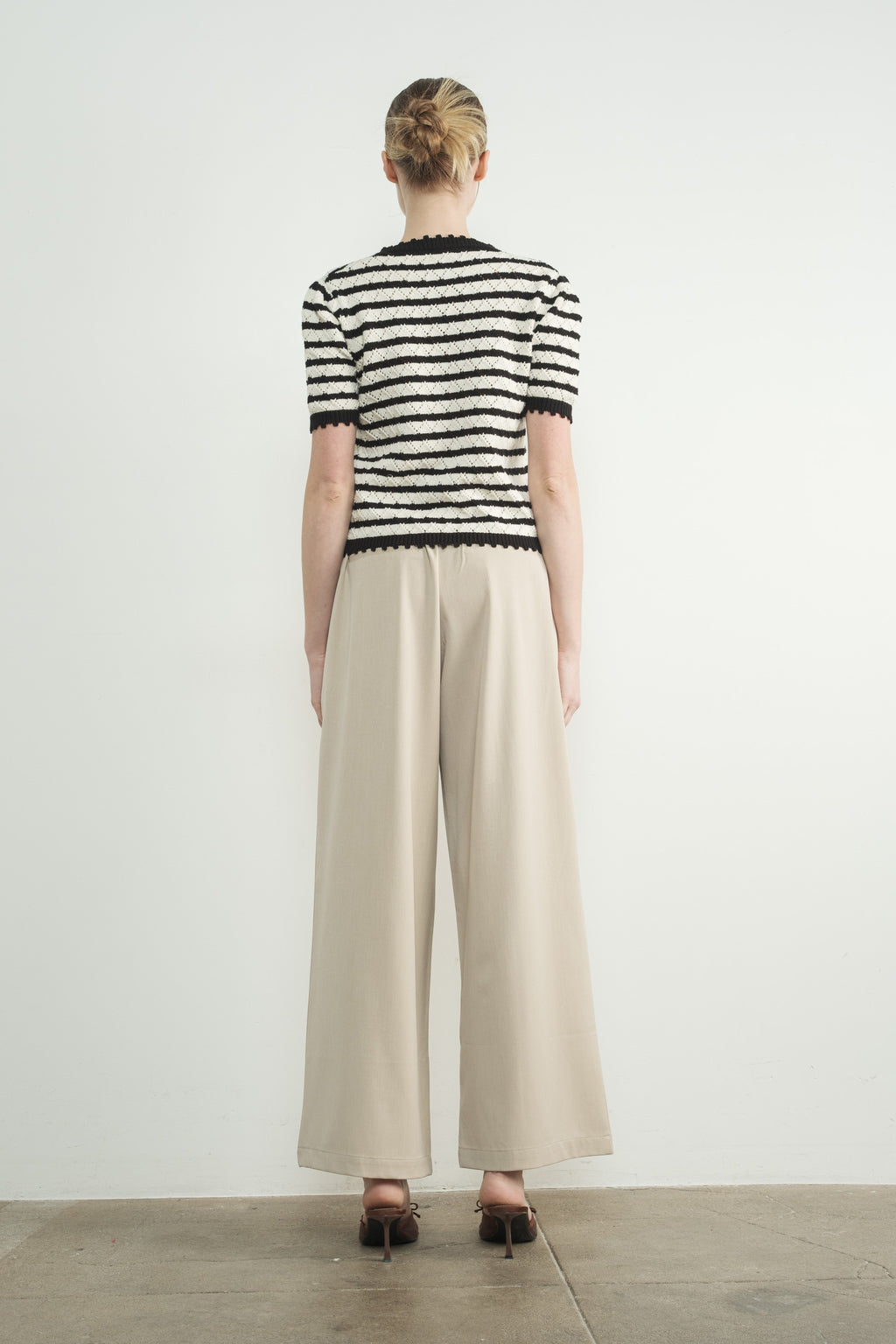 Wide Leg Pants with Self Belt