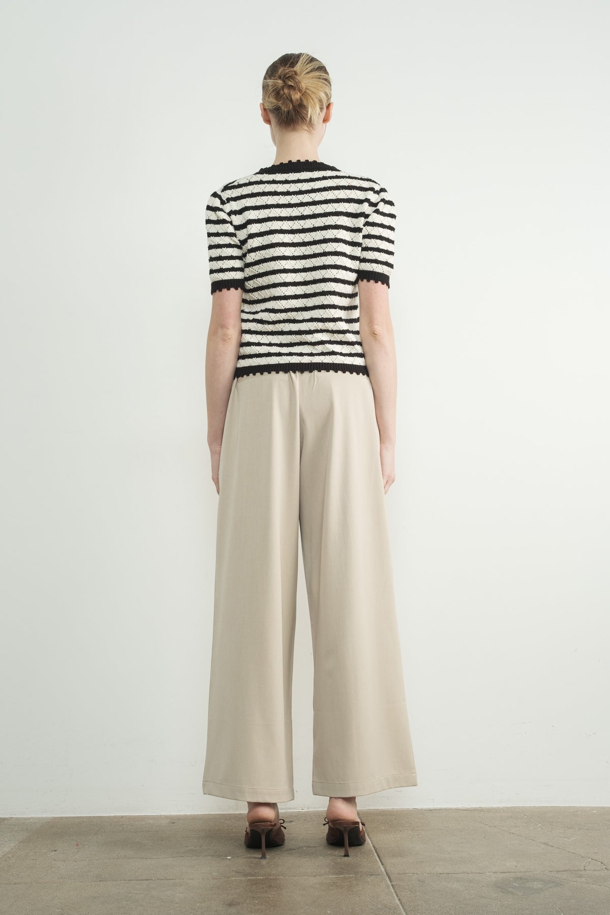 Wide Leg Pants with Self Belt