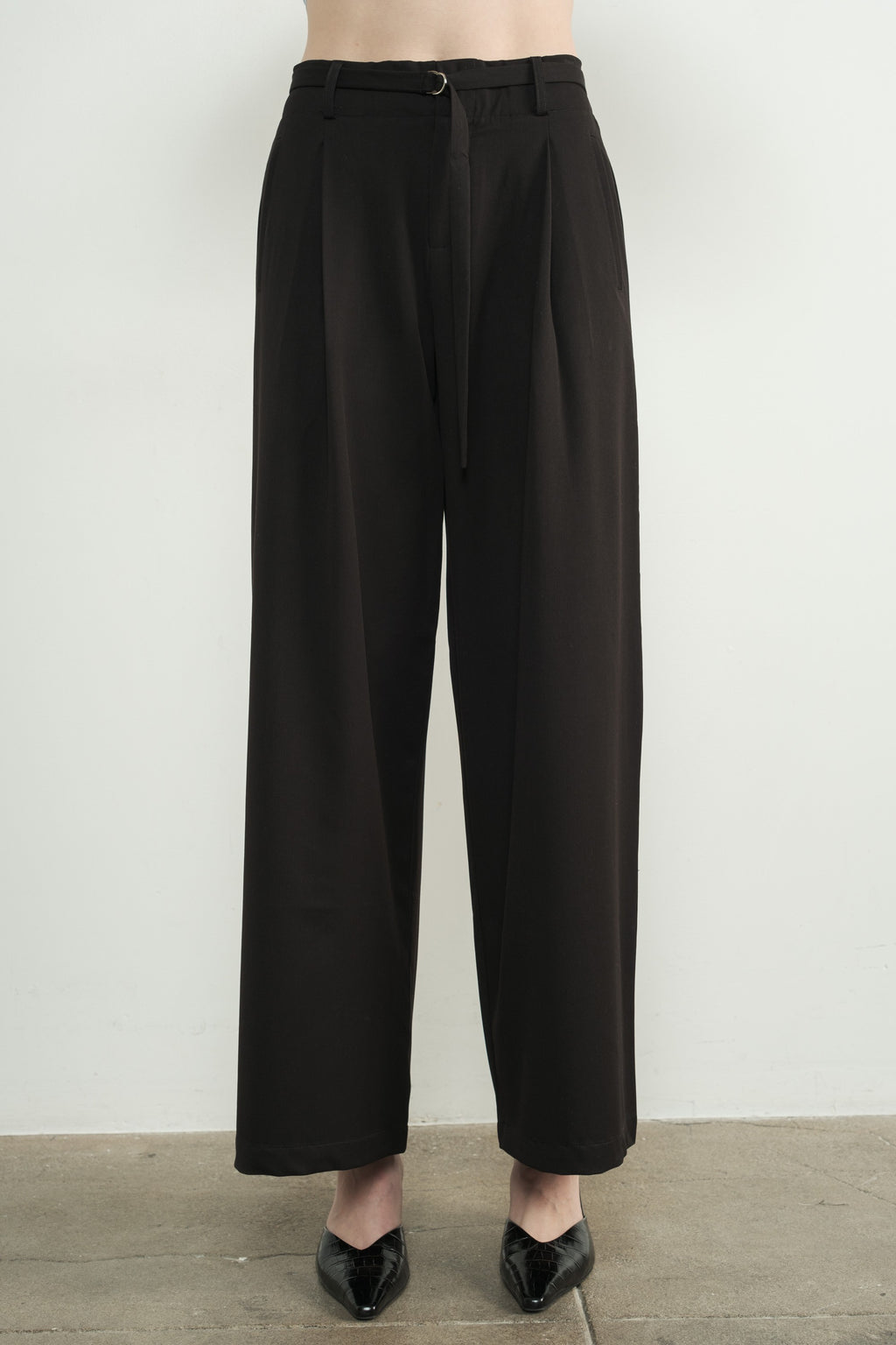 Wide Leg Pants with Self Belt