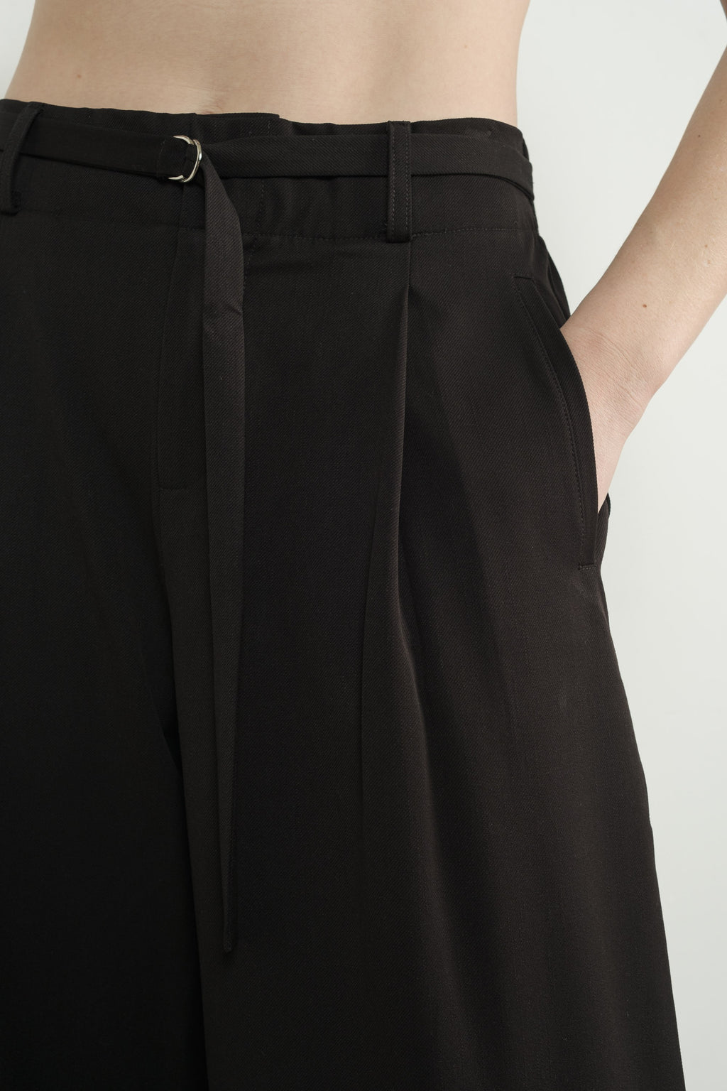 Wide Leg Pants with Self Belt