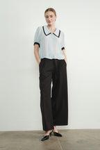 Wide Leg Pants with Self Belt
