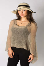 Sheer Knit Poncho Top