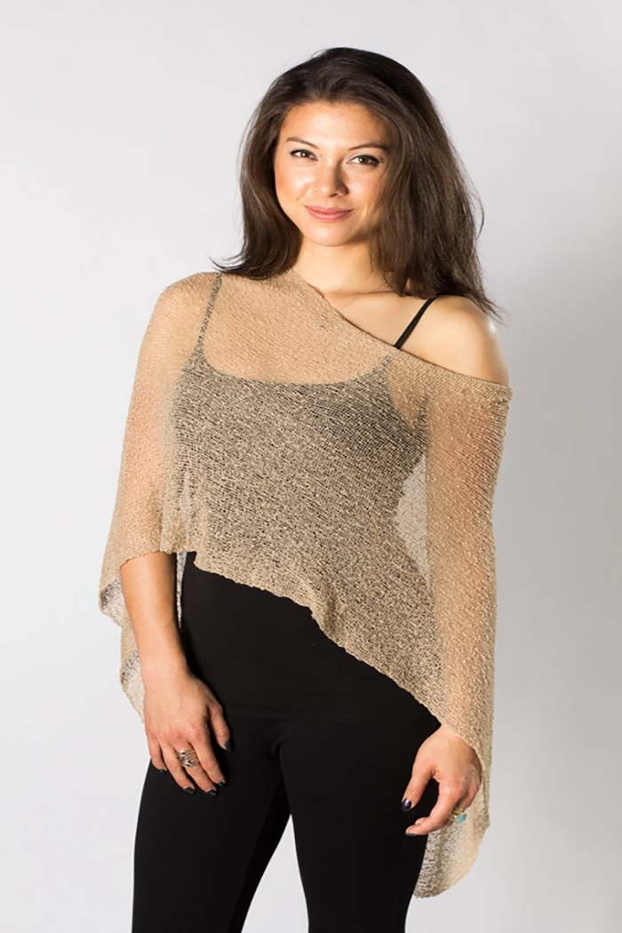 Sheer Knit Poncho Top