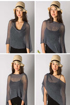 Sheer Knit Poncho Top