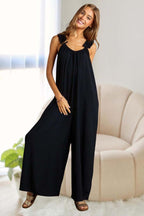 Ruffle Strap Wide Leg Jumpsuit